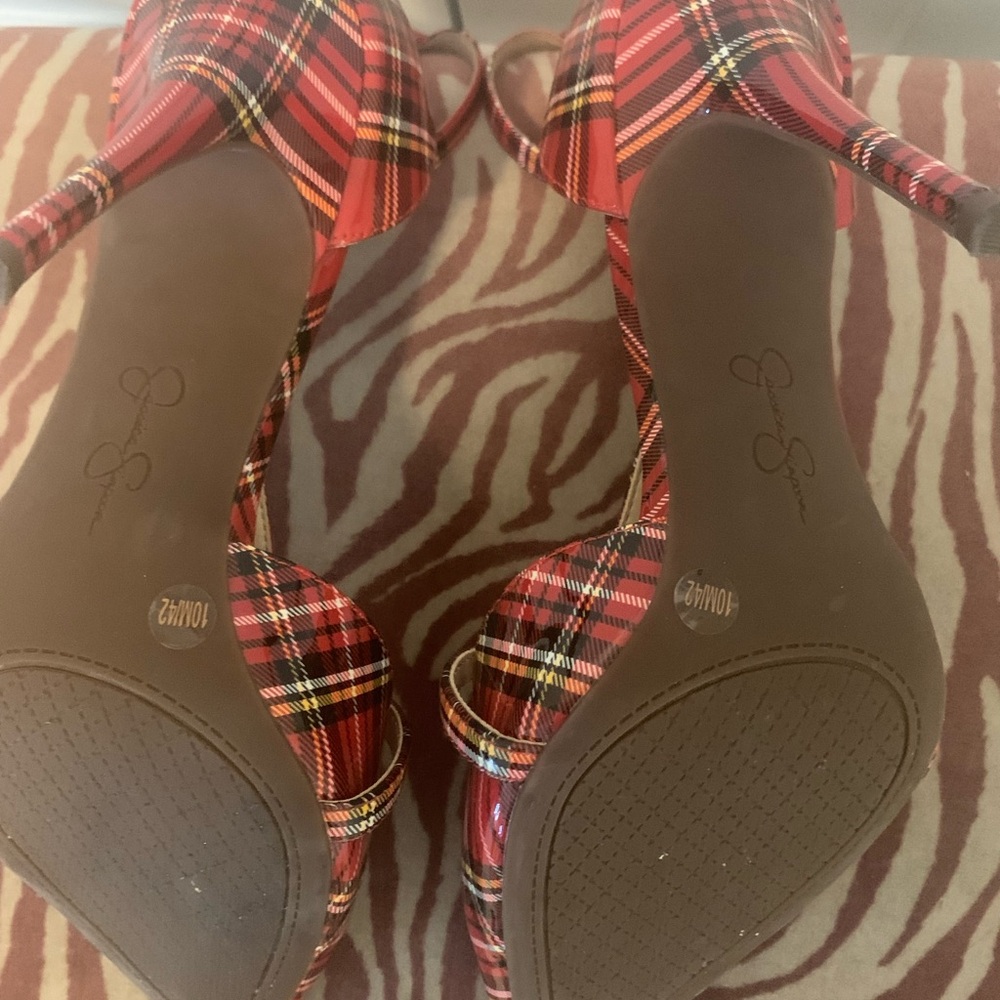 Jessica Simpson Plaid Ankle Strap Heels - Picture 9 of 10